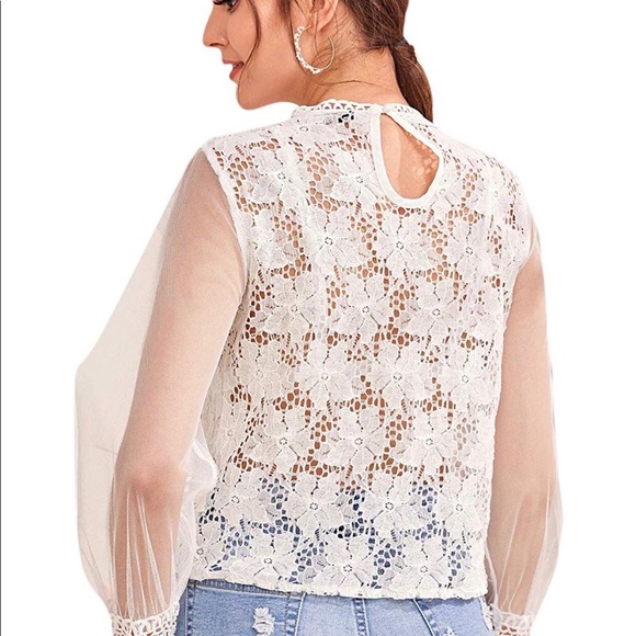 White Eyelet Lace , “ Trinity “, Blouse ❤️✌️ - Picture 5 of 5